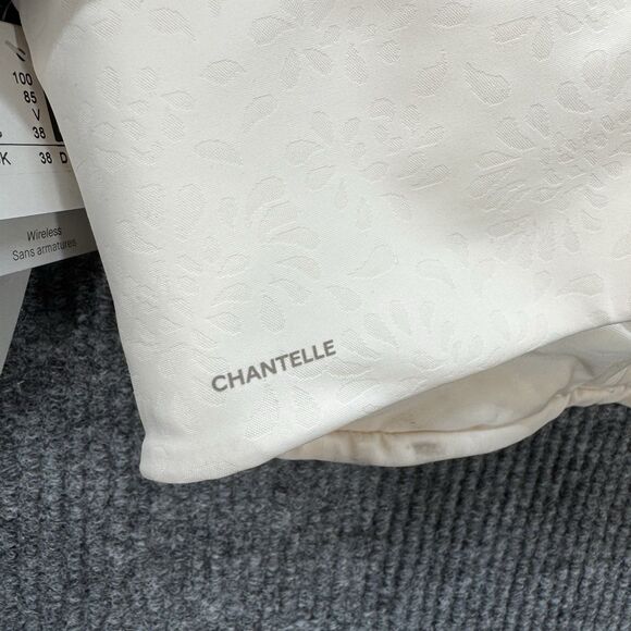 Chantelle Bra 38D Comfort Chic Back Smoothing Wire Free Talc Ivory 18J8 NEW - Picture 6 of 9